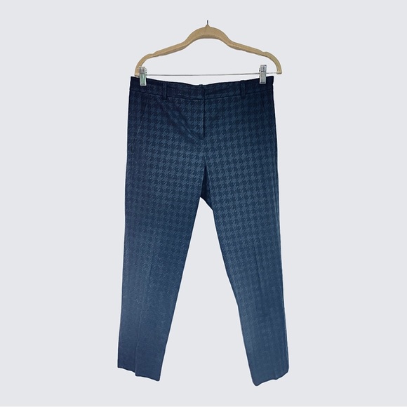 Jigsaw Houndstooth Plaid Straight Leg Pants Black & Navy Blue Us 8 — image 7 of 7